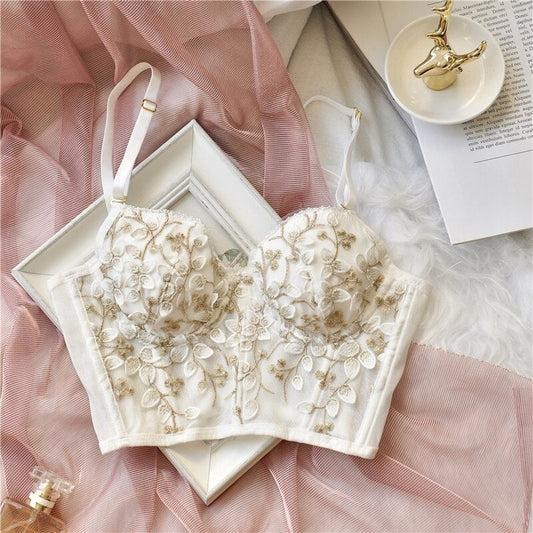 Floral Embroidered Bustier