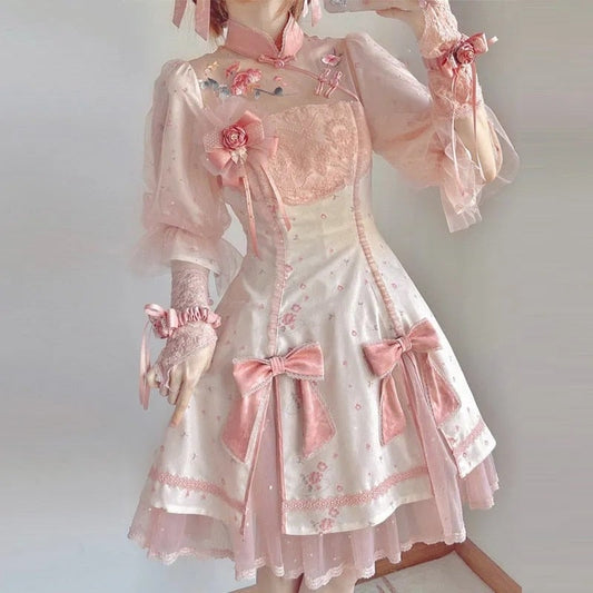 Sakura Cheongsam Kimono Dress